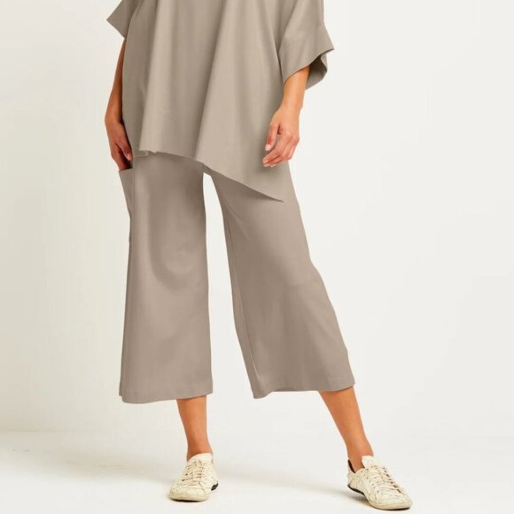 PLANET by Lauren G Gaucho Pants Pima Cotton Wide Leg Crop size 14/16 Lagenlook